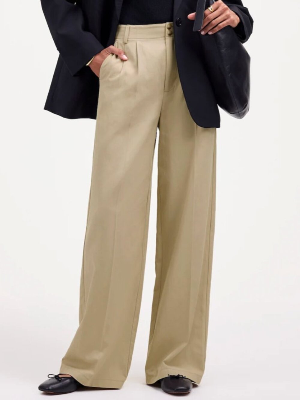 Madewell The Harlow Wide-Leg Pant in Drapey Twill Office Work Career